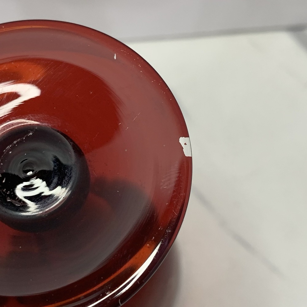 2–EGERMANN BOHEMIAN 3 RUBY RED CUT-TO-CLEAR WINE CLARET - Picture 6 of 8